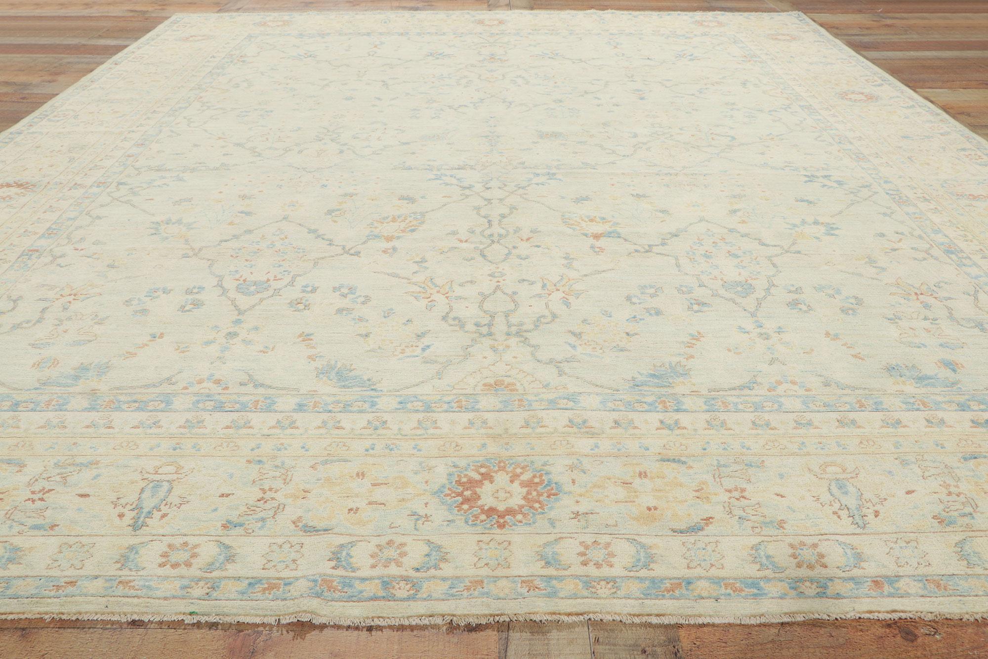 New Vintage-Inspired Oushak Rug with Modern Style For Sale 1