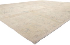 New Vintage-Inspired Oushak Rug with Muted Soft Colors