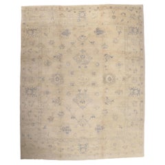 New Vintage-Inspired Oushak Rug with Muted Soft Colors