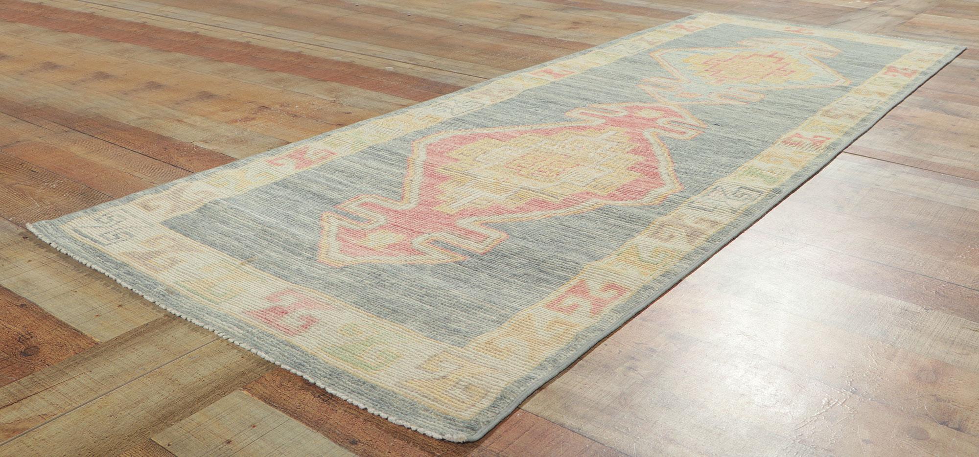 New Colorful Modern Oushak Rug with Contemporary Style For Sale 2
