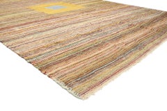 New Vintage-Inspired Turkish Kilim Area Rug with Wabi-Sabi Style
