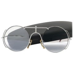 Neu Vintage Issey Miyake IM 118, schlanke Basquiat-Sonnenbrille aus Silber, 1985