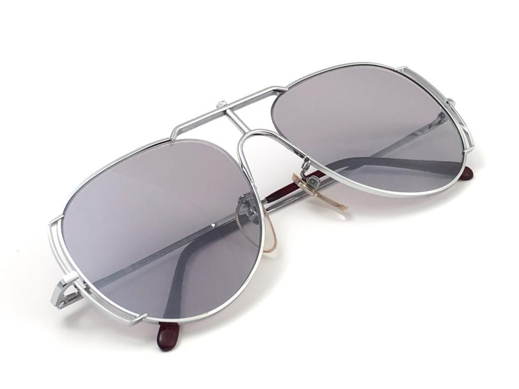 Black New Vintage Issey Miyake IM 120 Sleek Silver Basquiat 1985 Japan Sunglasses For Sale