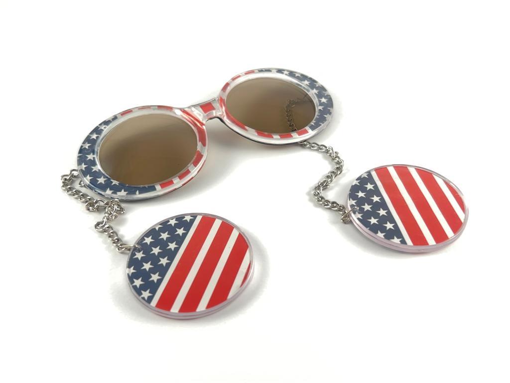 Women's New Vintage Je Dol Pendant Earring USA All American Sunglasses 1976 Usa Made For Sale