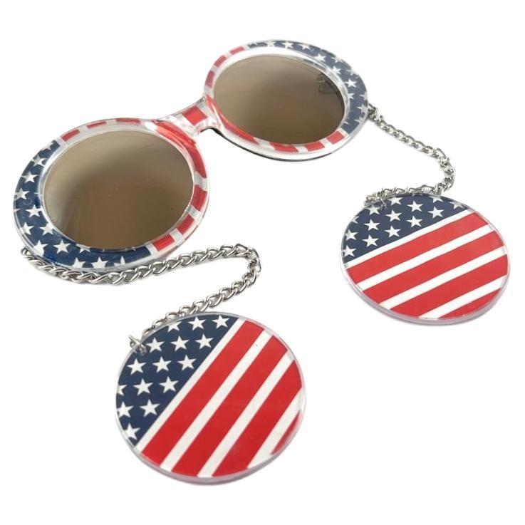 New Vintage Je Dol Pendant Earring USA All American Sunglasses 1976 Usa Made For Sale