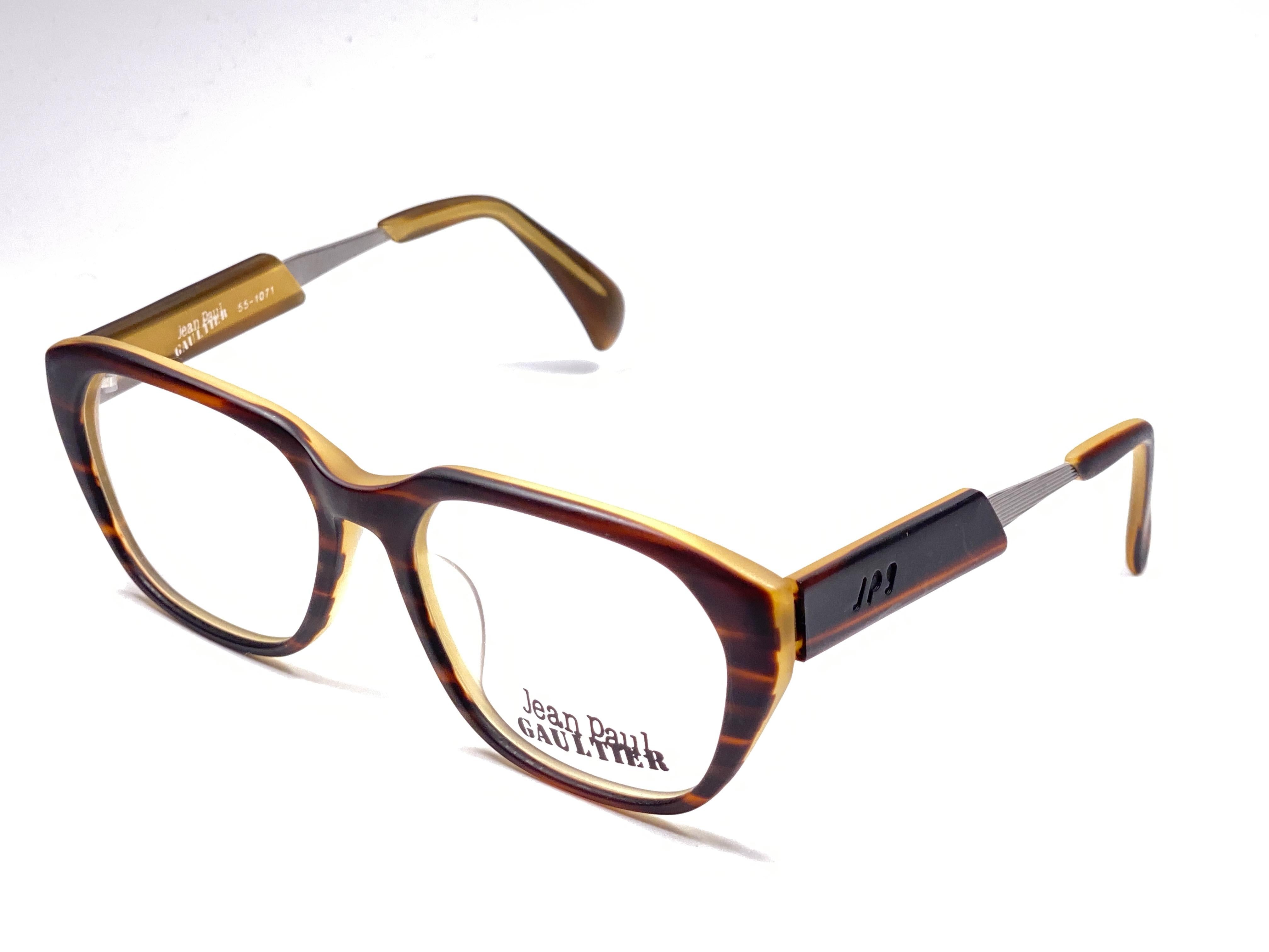 Grigio Nuovo Occhiali da sole vintage Jean Paul Gaultier 55 1071 con prescrizione in tartaruga Giappone in vendita