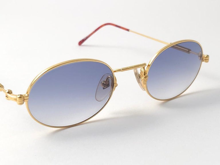 New Vintage Jean Paul Gaultier 55 4179 Gold Oval Frame Sunglasses 1990 ...