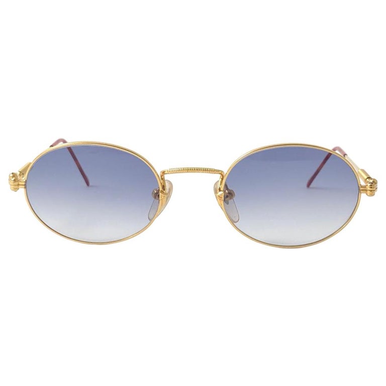 New Vintage Jean Paul Gaultier 55 4179 Gold Oval Frame Sunglasses 1990's  Japan For Sale at 1stDibs