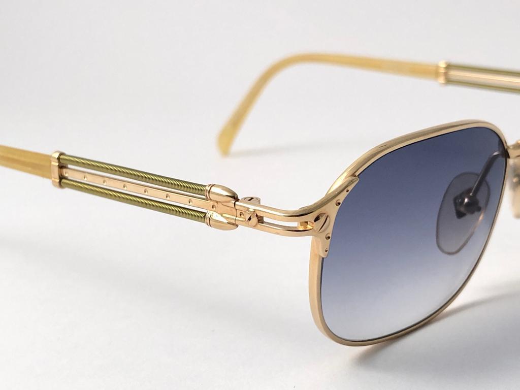 New Vintage Jean Paul Gaultier 55 5107 Gold Frame Sunglasses 1990's Japan In New Condition In Baleares, Baleares