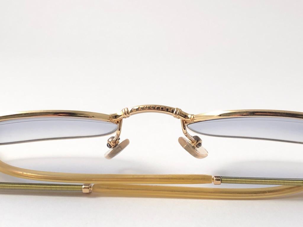 New Vintage Jean Paul Gaultier 55 5107 Gold Frame Sunglasses 1990's Japan 3