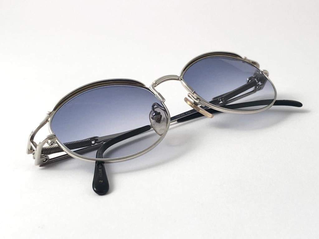 New Vintage Jean Paul Gaultier 55 5109 Silver Oval Frame Sunglasses 1990's Japan 1