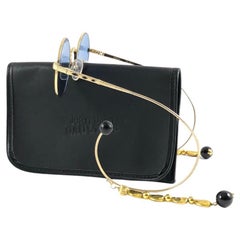 New Vintage Jean Paul Gaultier 55 9673 Gold Plated Jewel Sunglasses 1990's Japan