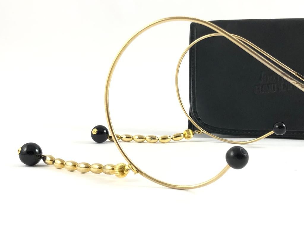 Neu Vintage Jean Paul Gaultier 559673 RX vergoldete Juwelen-Sonnenbrille 90er Jahre Japan, Vintage (Schwarz) im Angebot