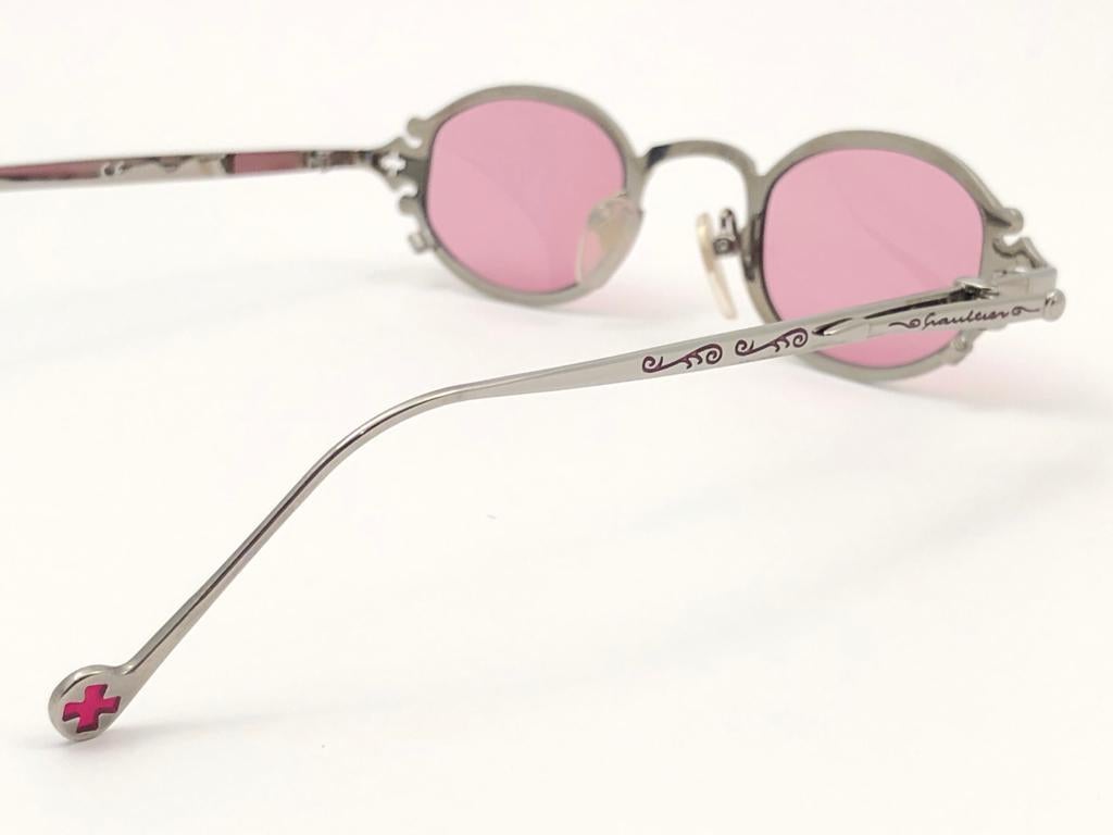 Beige New Vintage Jean Paul Gaultier 56 0001 Silver Side ClipJapan Sunglasses 