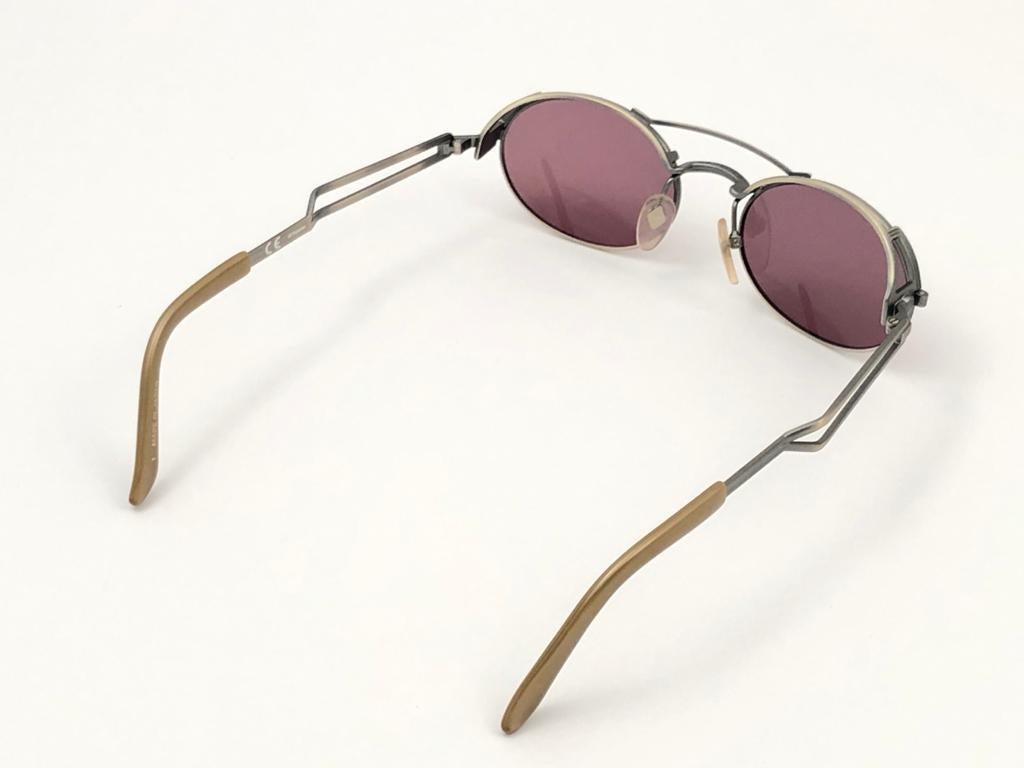 New Vintage Jean Paul Gaultier 56 7107 Silver Matte Japan Sunglasses Japan 6