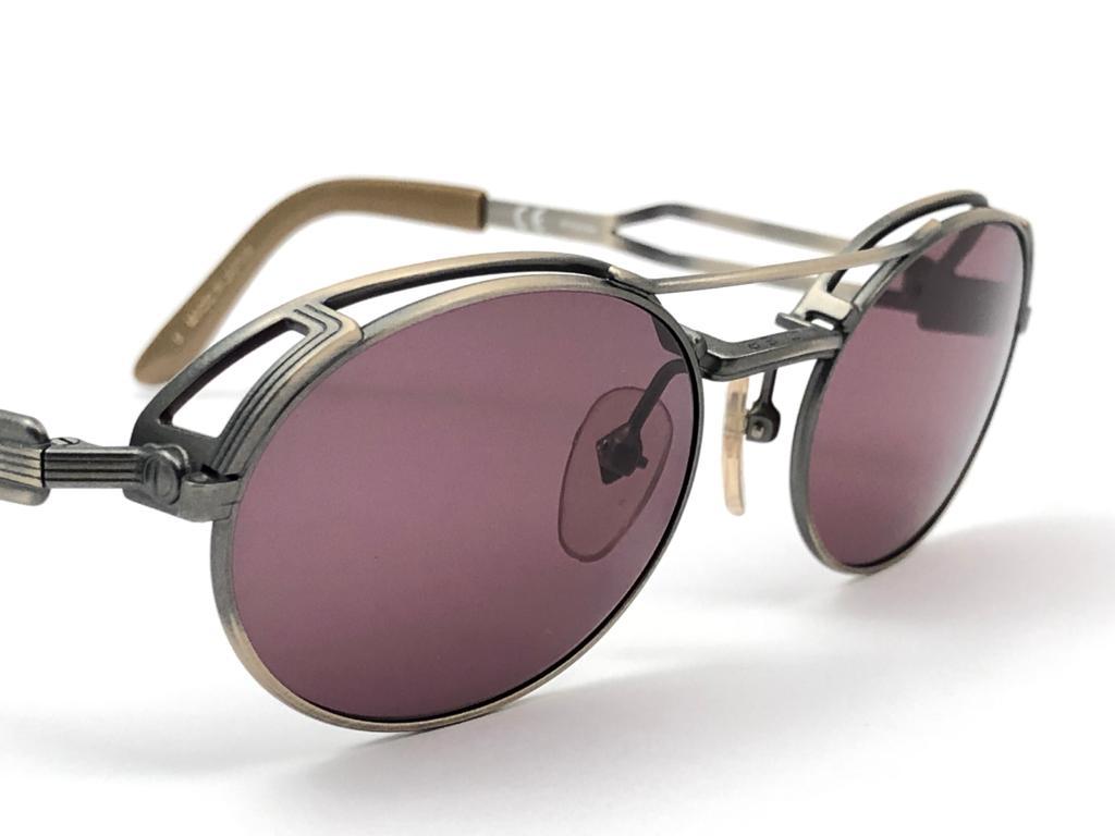 New Vintage Jean Paul Gaultier 56 7107 Silver Matte Japan Sunglasses Japan In New Condition In Baleares, Baleares