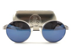 New Vintage Jean Paul Gaultier 56 0173 Round Blue Lens 1990's Sunglasses Japan