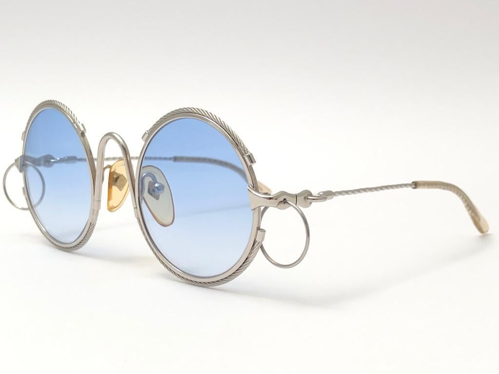 Neu Jean Paul Gaultier 56 0176 rund Silber mit 