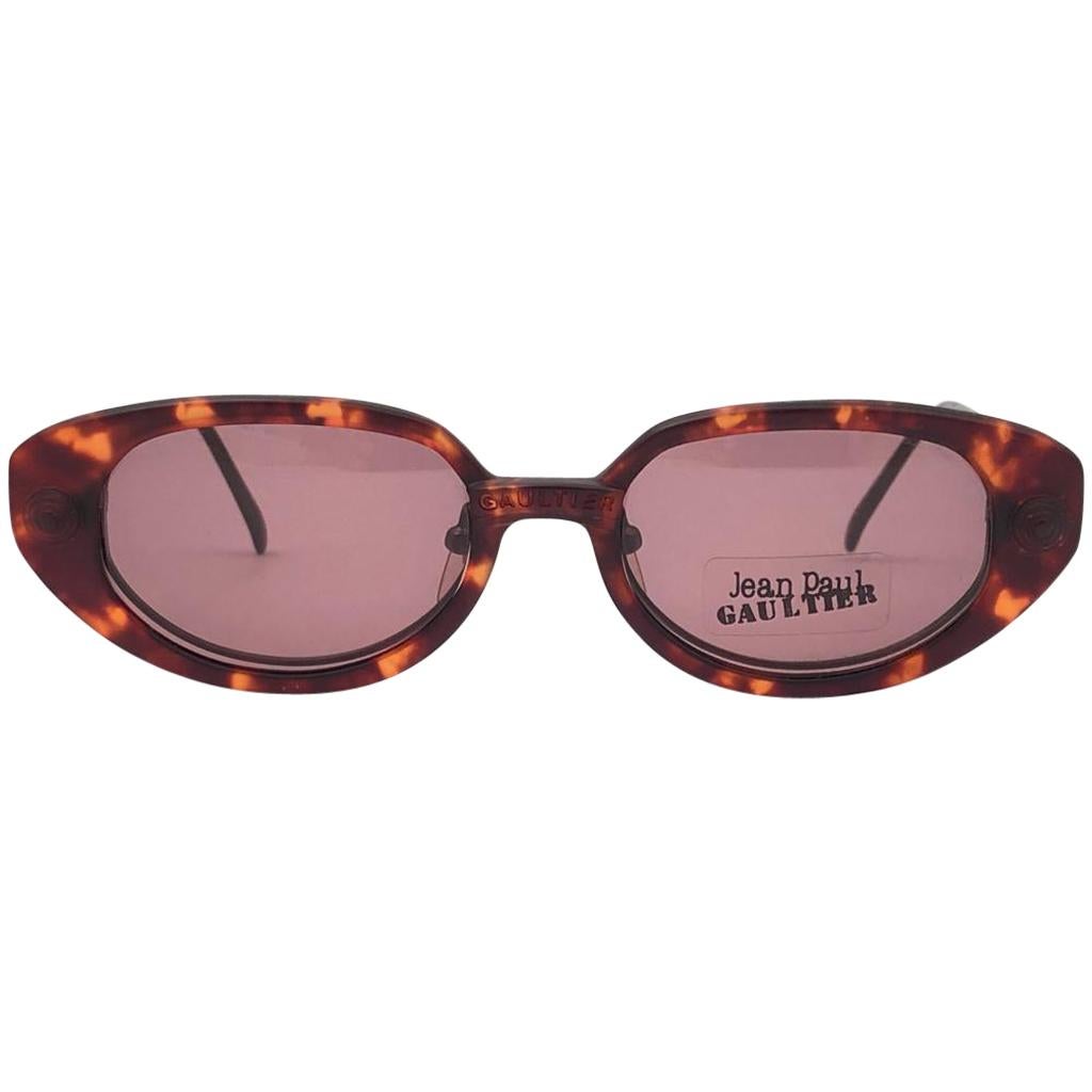 New Vintage Jean Paul Gaultier 56 7205 Magnetic Tortoise Japan Sunglasses  For Sale