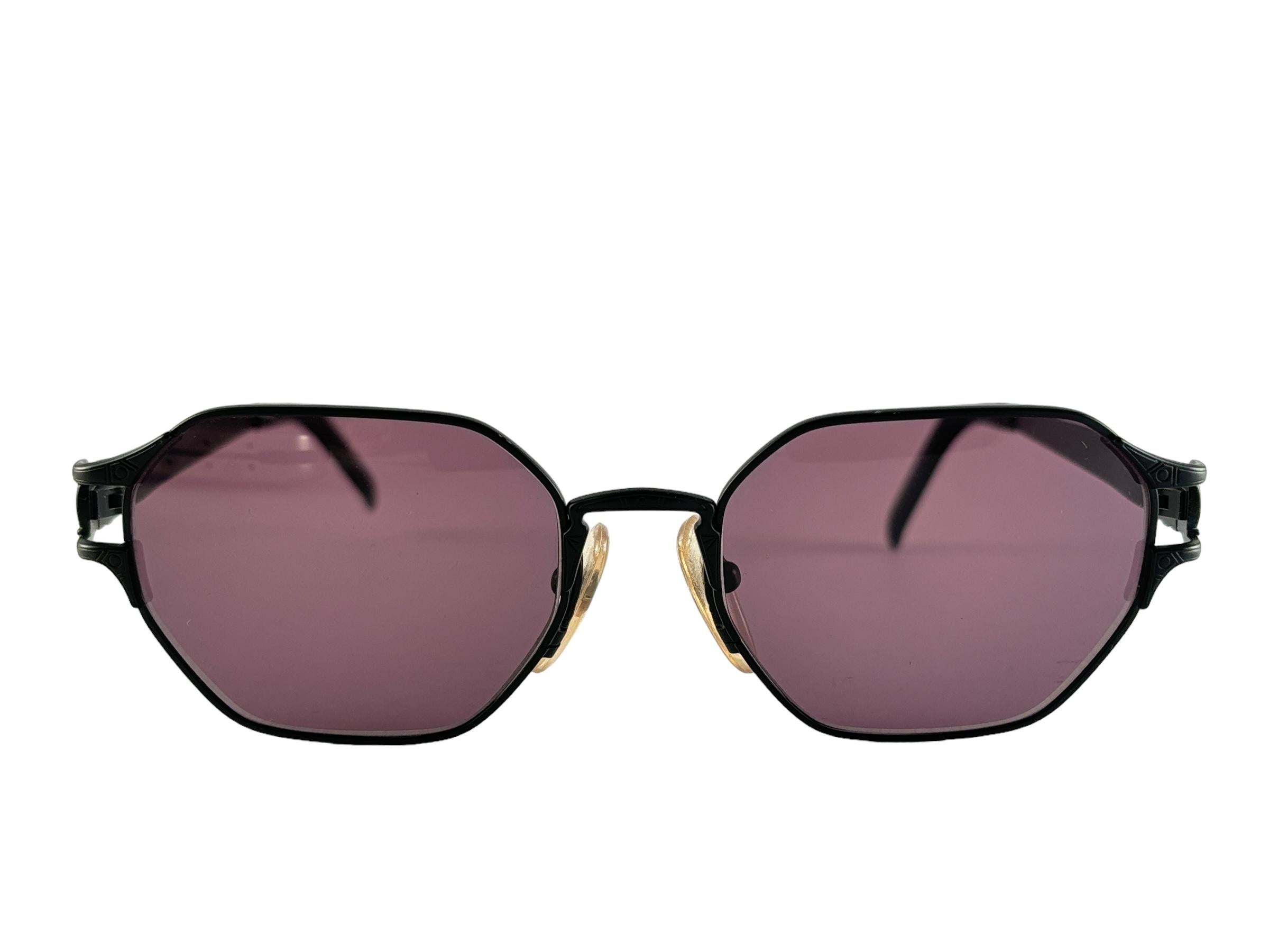 Nero New Vintage Jean Paul Gaultier 56 4173 Occhiali da sole con montatura nera opaca 1990'S Japan in vendita