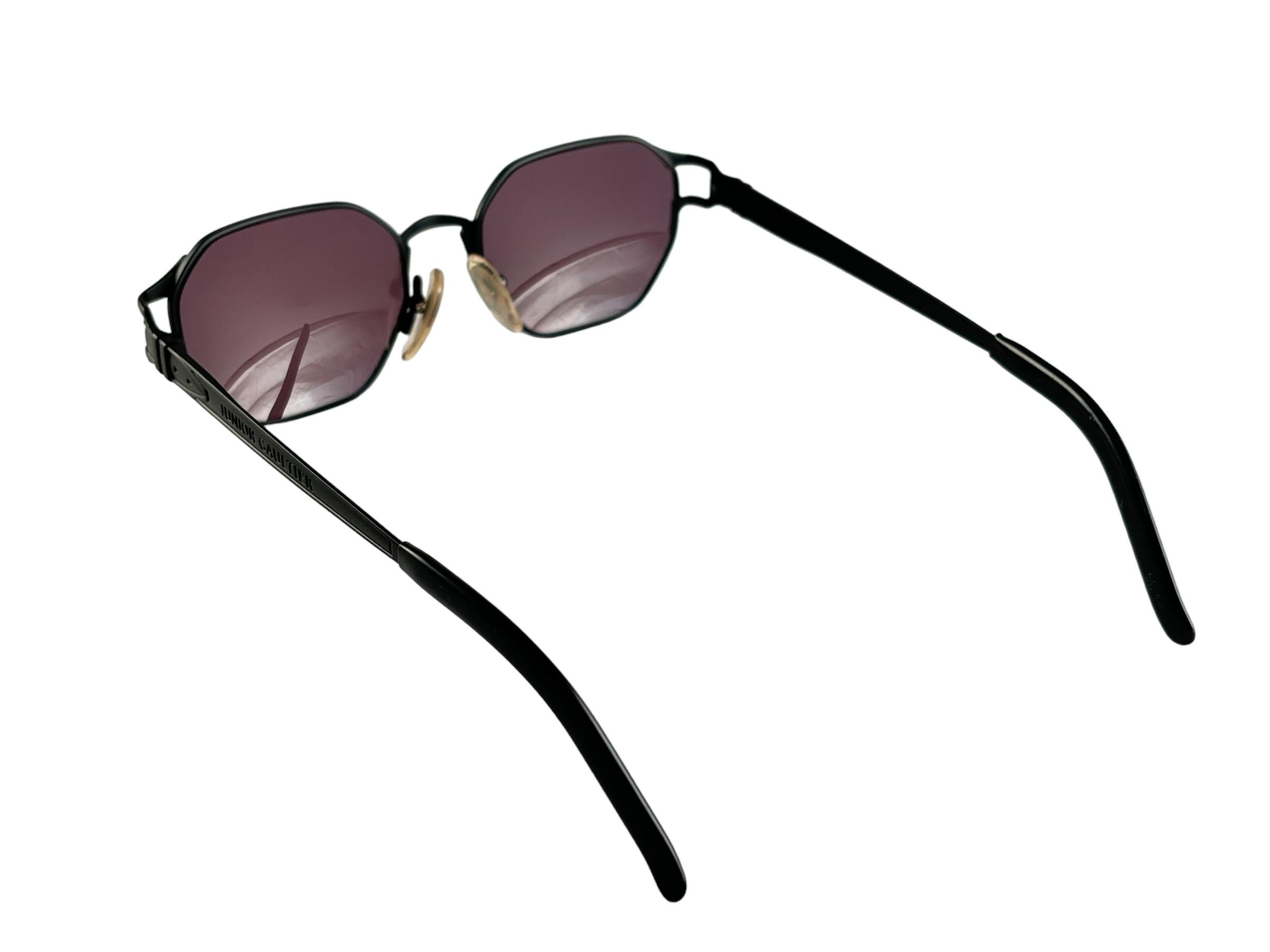 New Vintage Jean Paul Gaultier 56 4173 Occhiali da sole con montatura nera opaca 1990'S Japan in vendita 1