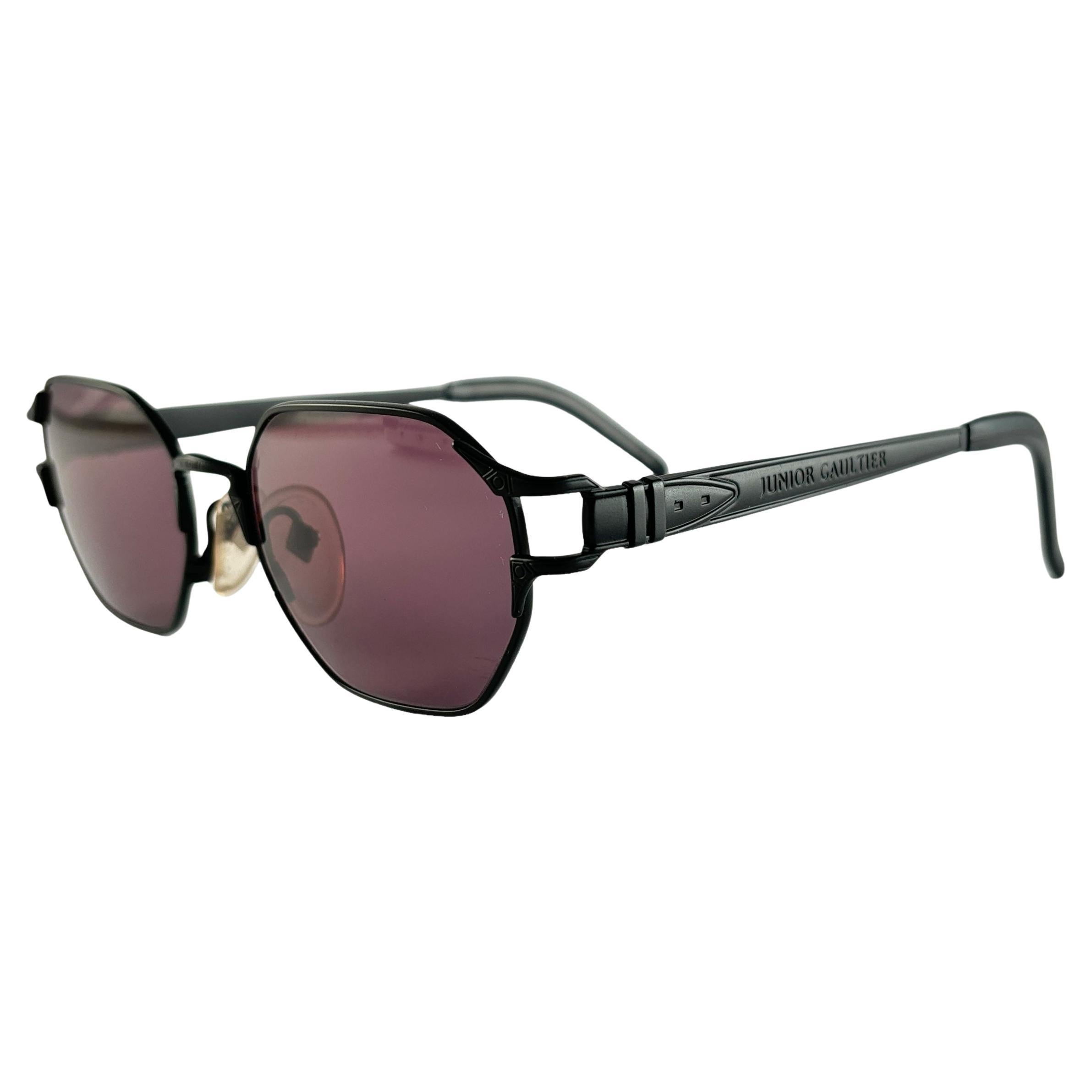 Nuevo Vintage Jean Paul Gaultier 56 4173 Gafas de sol con montura negra mate años 90 Japón