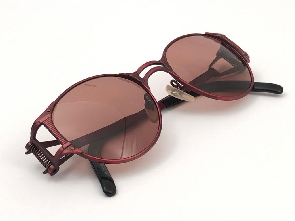 New Vintage Jean Paul Gaultier 56 5105 Metallic Red Japan Sunglasses Japan For Sale 6