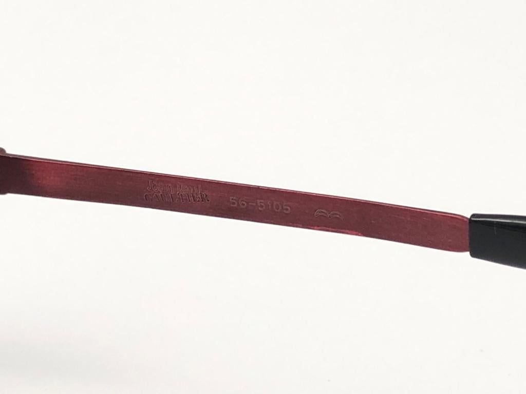 New Vintage Jean Paul Gaultier 56 5105 Metallic Red Japan Sunglasses Japan For Sale 3
