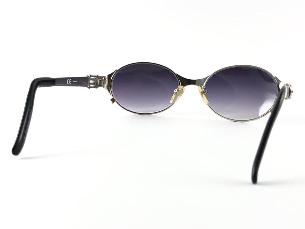 Women's or Men's New Vintage Jean Paul Gaultier 56 5106 Silver Oval  Frame Sunglasses  For Sale