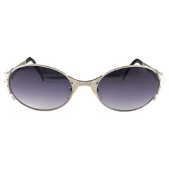New Vintage Jean Paul Gaultier 56 5106 Silver Oval  Frame Sunglasses 