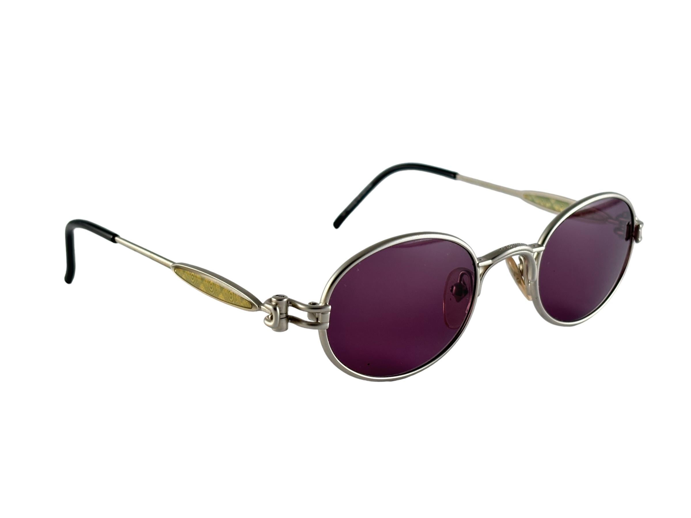 Nuevo Vintage Jean Paul Gaultier 56 7113 Gafas de sol con montura holográfica años 90 Japón en venta 2