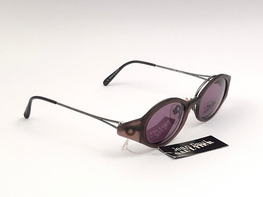 Gray New Vintage Jean Paul Gaultier 56 7202 Magnetic Tortoise Japan Sunglasses 