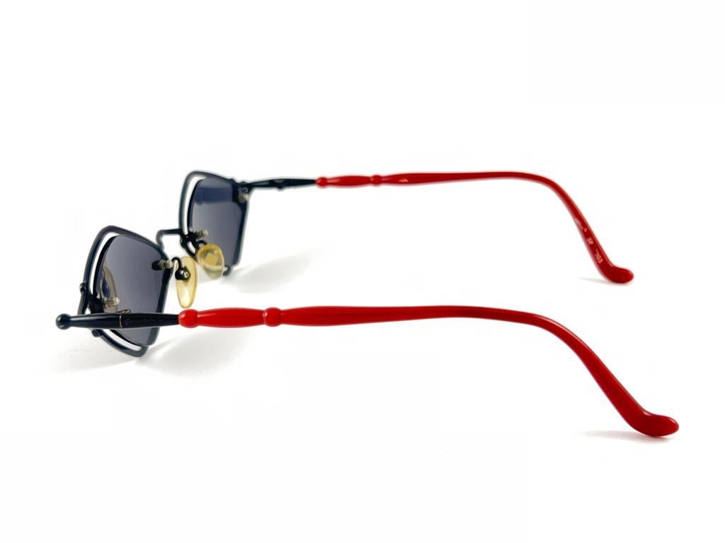 New Vintage Jean Paul Gaultier 56 7203 Red & Black Sunglasses 90's Japan 5