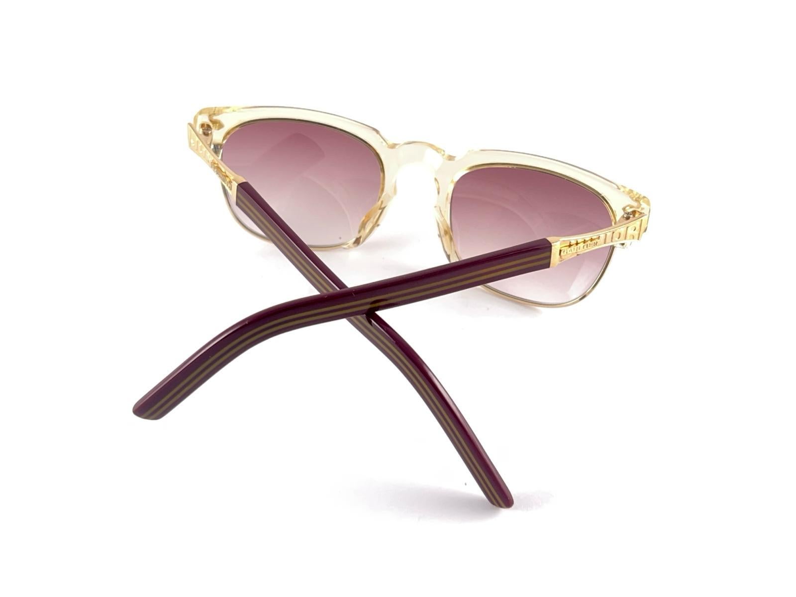 New Vintage Jean Paul Gaultier 57 1271 Translucent 90's Japan Sunglasses For Sale 5