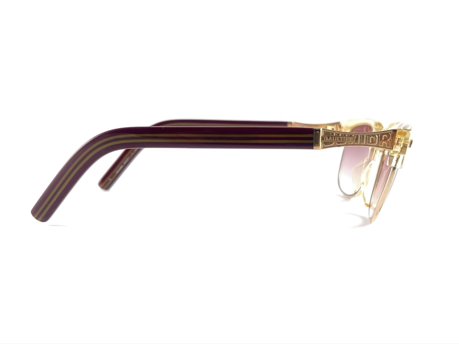 Neu Vintage Jean Paul Gaultier 57 1271 Transluzente Japan-Sonnenbrille, 90er Jahre, Vintage  im Angebot 1