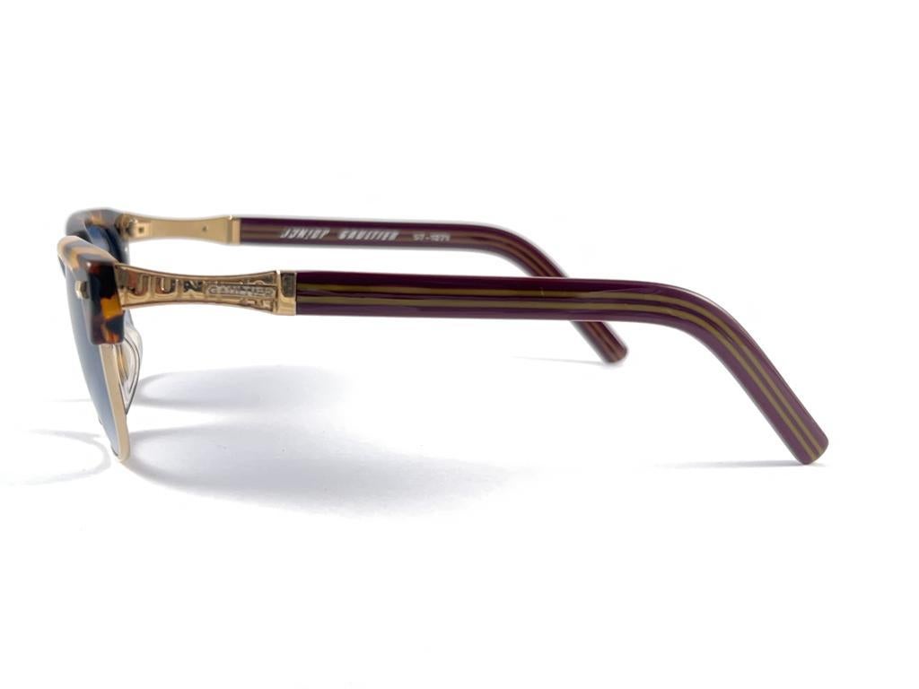 Vintage Jean Paul Gaultier 57 1271 Gelbe Schildpatt-Sonnenbrille aus Japan, 90er Jahre  im Zustand „Neu“ im Angebot in Baleares, Baleares