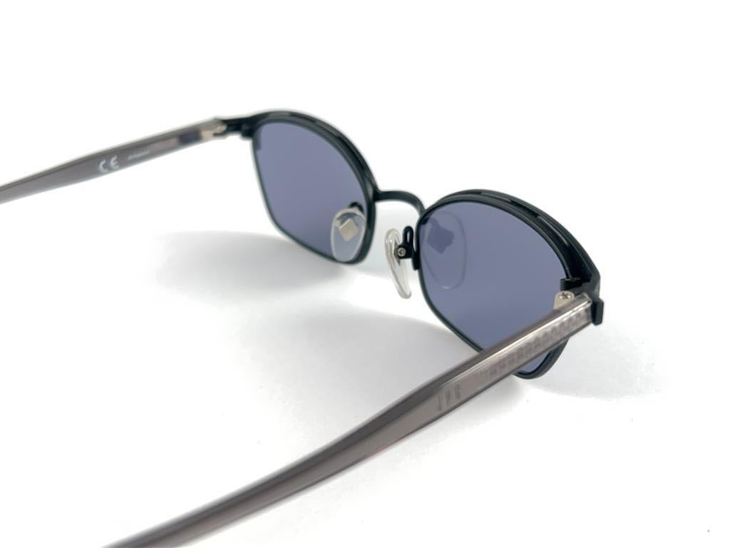 New Vintage Jean Paul Gaultier 58 0011 Silver & Blue Sunglasses 1990's Japan For Sale 6