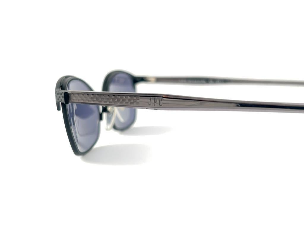 New Vintage Jean Paul Gaultier 58 0011 Silver & Blue Sunglasses 1990's Japan For Sale 8