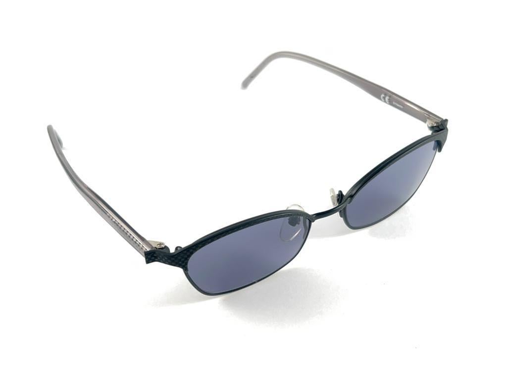 New Vintage Jean Paul Gaultier 58 0011 Silver & Blue Sunglasses 1990's Japan For Sale 9