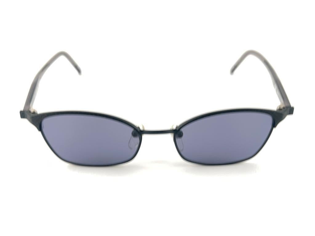 New Vintage Jean Paul Gaultier 58 0011 Silver & Blue Sunglasses 1990's Japan For Sale 1
