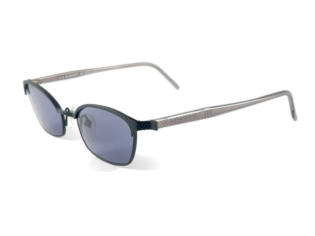 New Vintage Jean Paul Gaultier 58 0011 Silver & Blue Sunglasses 1990's Japan For Sale 3