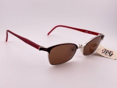 New Vintage Jean Paul Gaultier 58 0011 Argento e Borgogna Occhiali da sole anni '90 Giappone