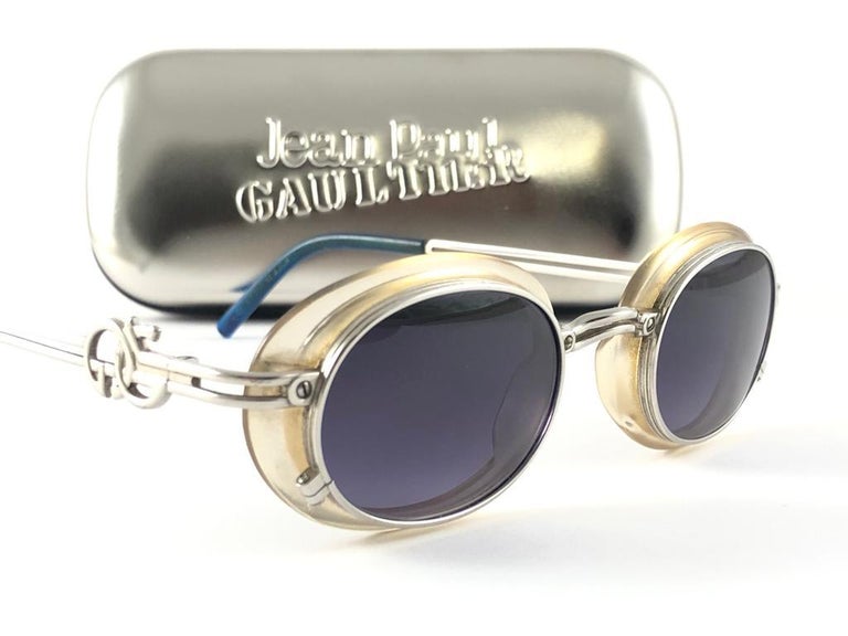 New Vintage Jean Paul Gaultier 58 5201 Silver Oval Euphoria Frame