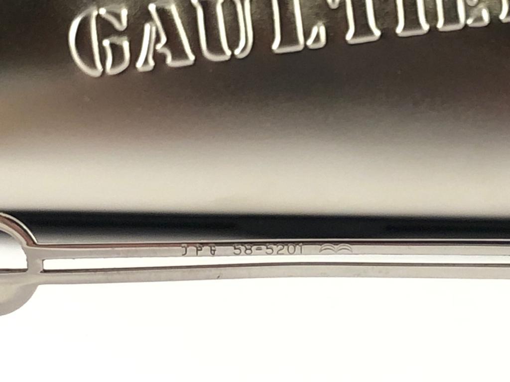 New Vintage Jean Paul Gaultier 58 5201 Silver Oval Euphoria Frame Sunglasses  1