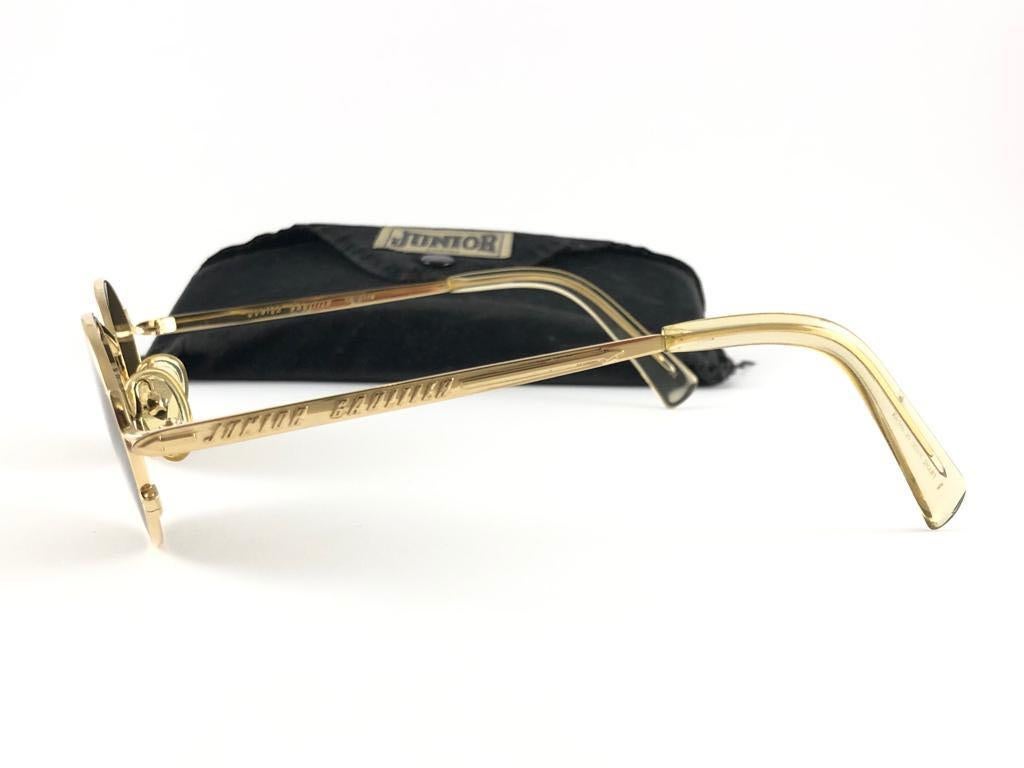 New Vintage Jean Paul Gaultier 58 6104 Gold Oval Frame Sunglasses  6