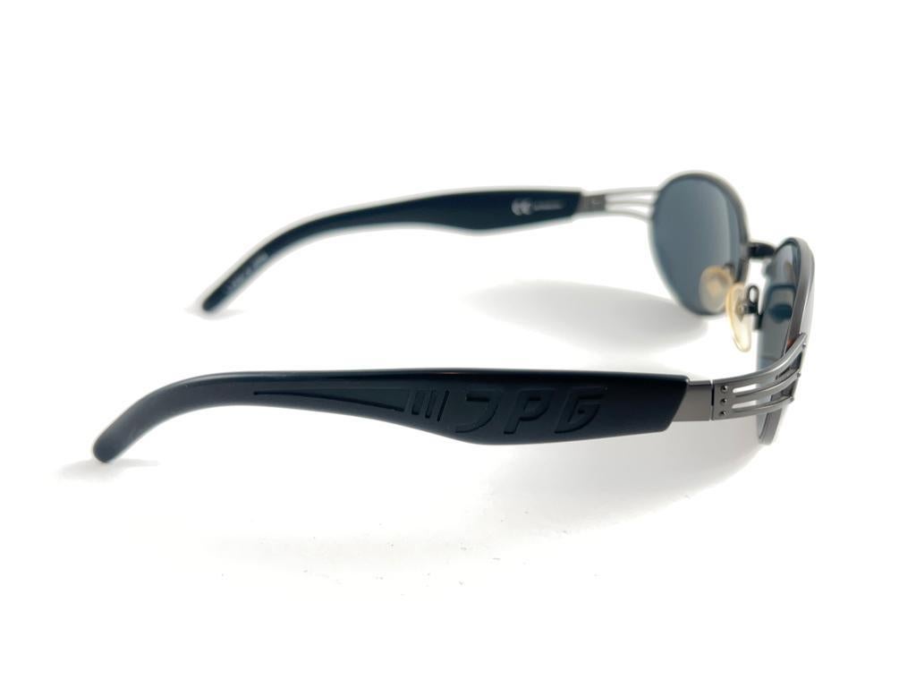 New Vintage Jean Paul Gaultier 58 7203 Oval Silver Sunglasses 1990's Japan For Sale 9