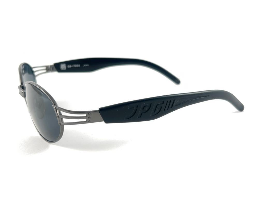 New Vintage Jean Paul Gaultier 58 7203 Oval Silver Sunglasses 1990's Japan For Sale 11