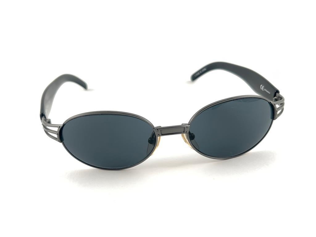 New Vintage Jean Paul Gaultier 58 7203 Oval Silver Sunglasses 1990's Japan For Sale 13