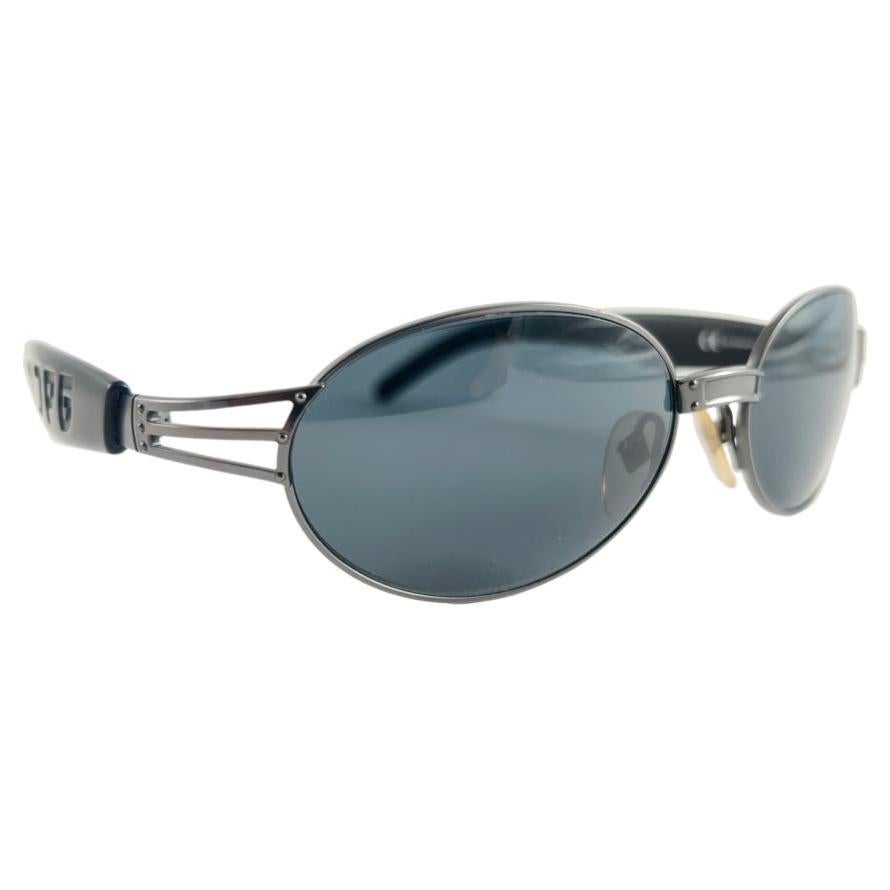 New Vintage Jean Paul Gaultier 58 7203 Oval Silver Sunglasses 1990's Japan For Sale