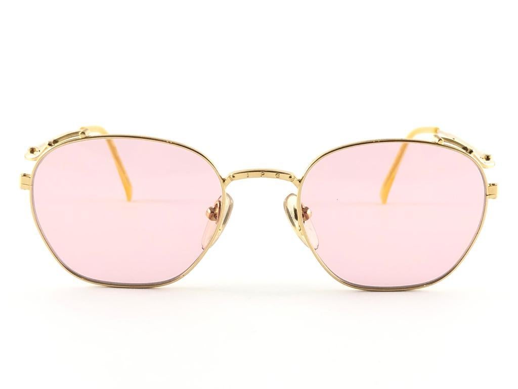 New Vintage Jean Paul Gaultier Junior  55 3173 gold sunglasses 1990s Japan For Sale 7